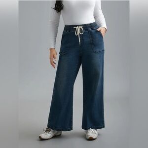 BloomChic Navy Wide Leg Jeans